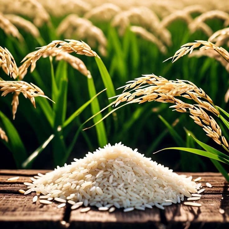 Freshly harvested rice